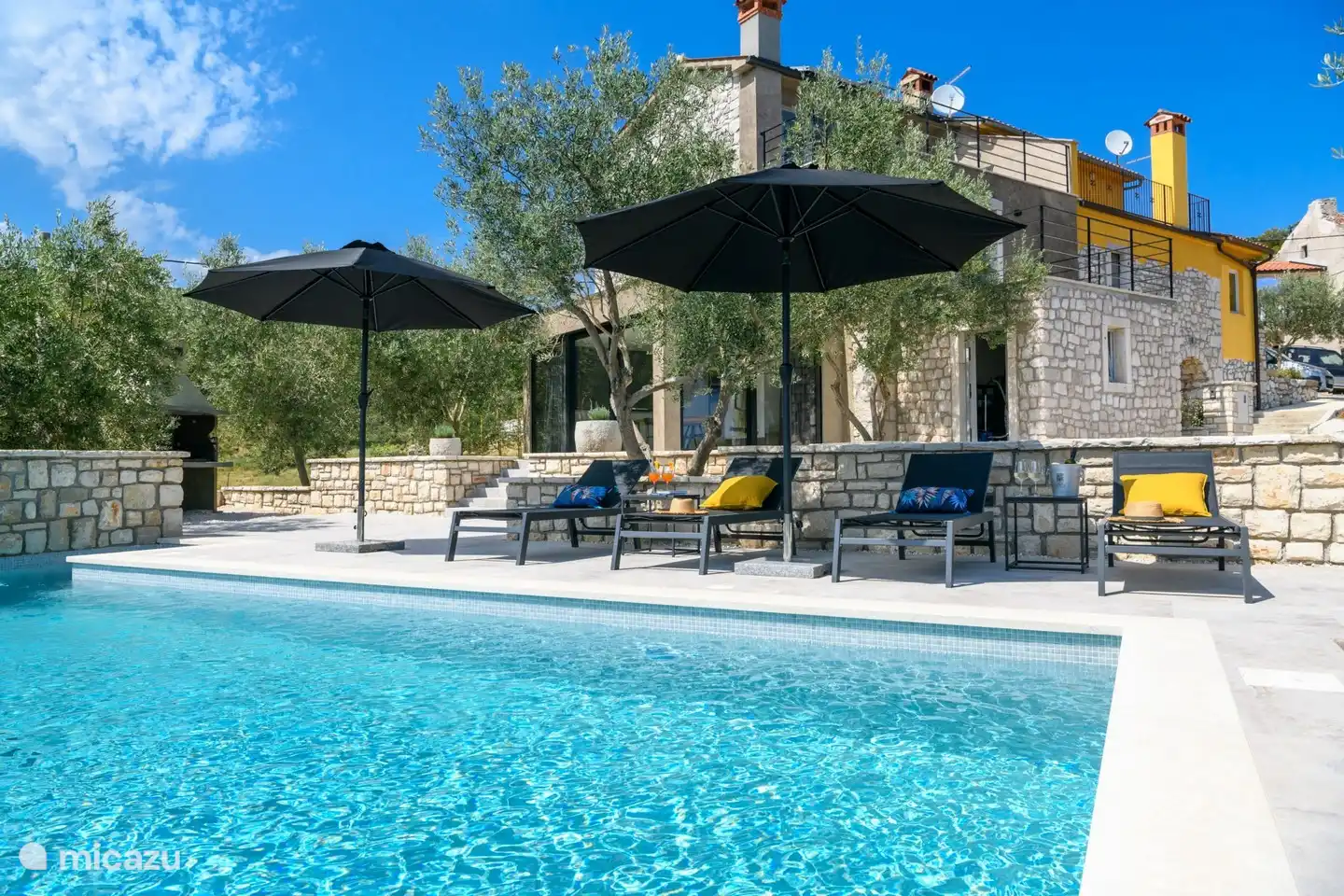 Sunbeds and umbrellas