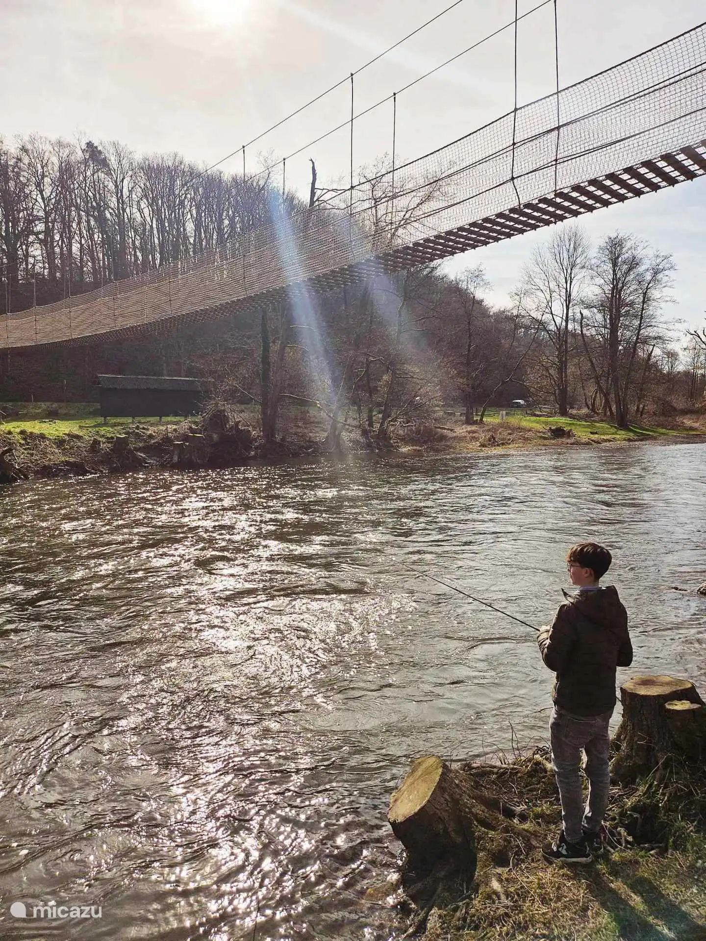 Vissen aan rivier de Ourthe