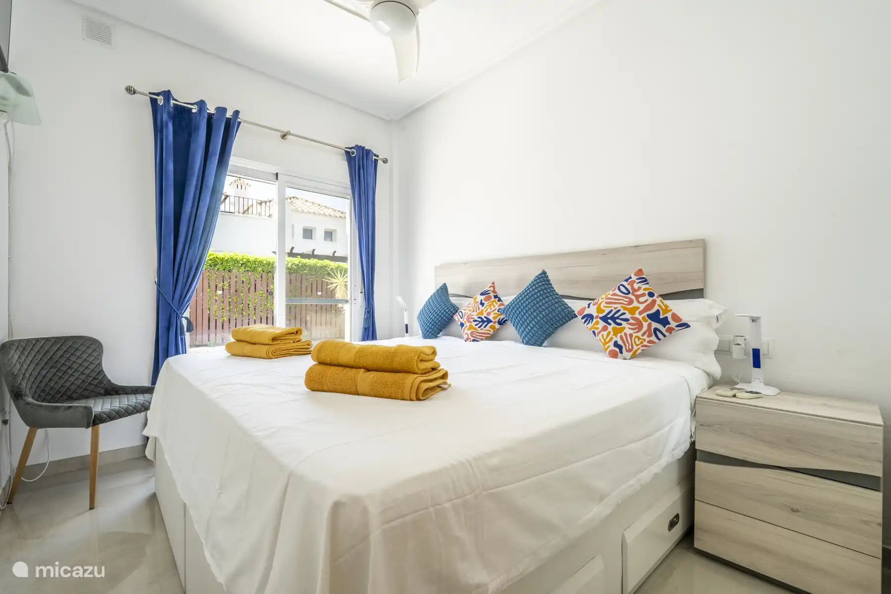 Master bedroom, King Size bed of 2m by 2m