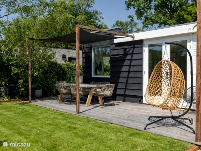 Chalet au bord de la plage avec piscine | Pays-Bas, Zélande, Baarland - bungalow Terrasse à l’avant