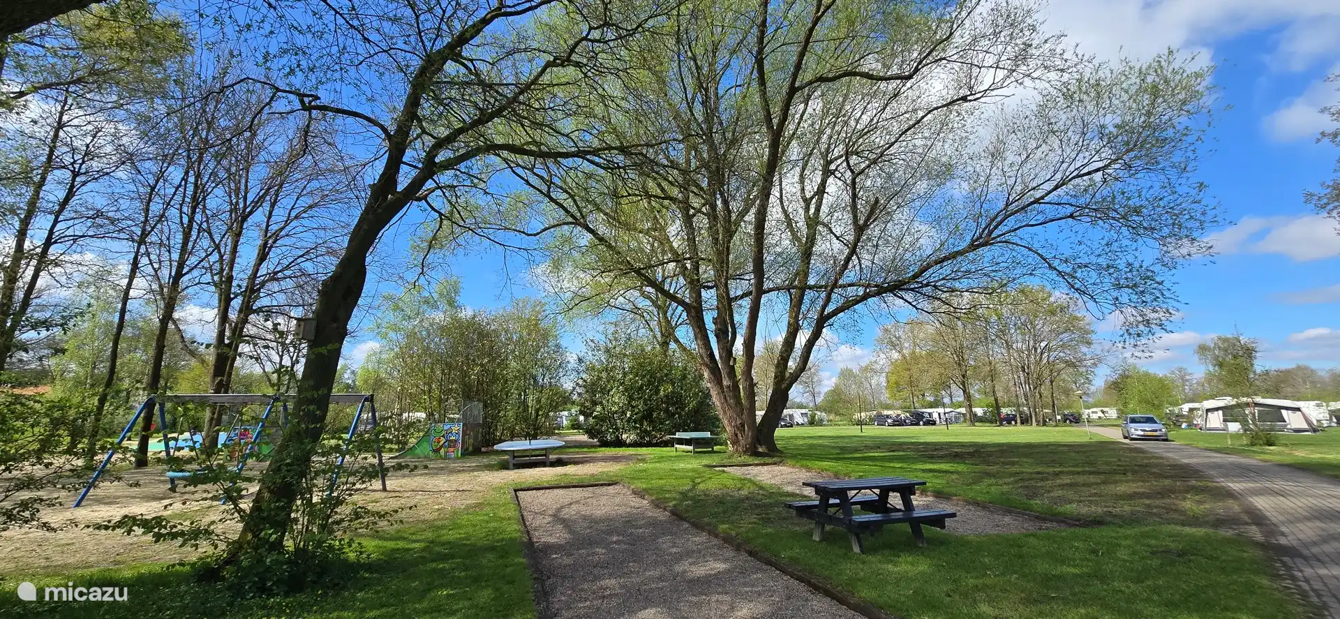 Nice outside surrounded by greenery