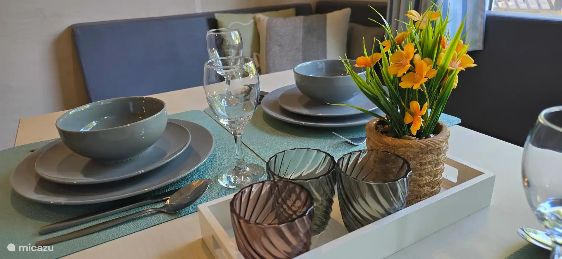 Cozy together at the table