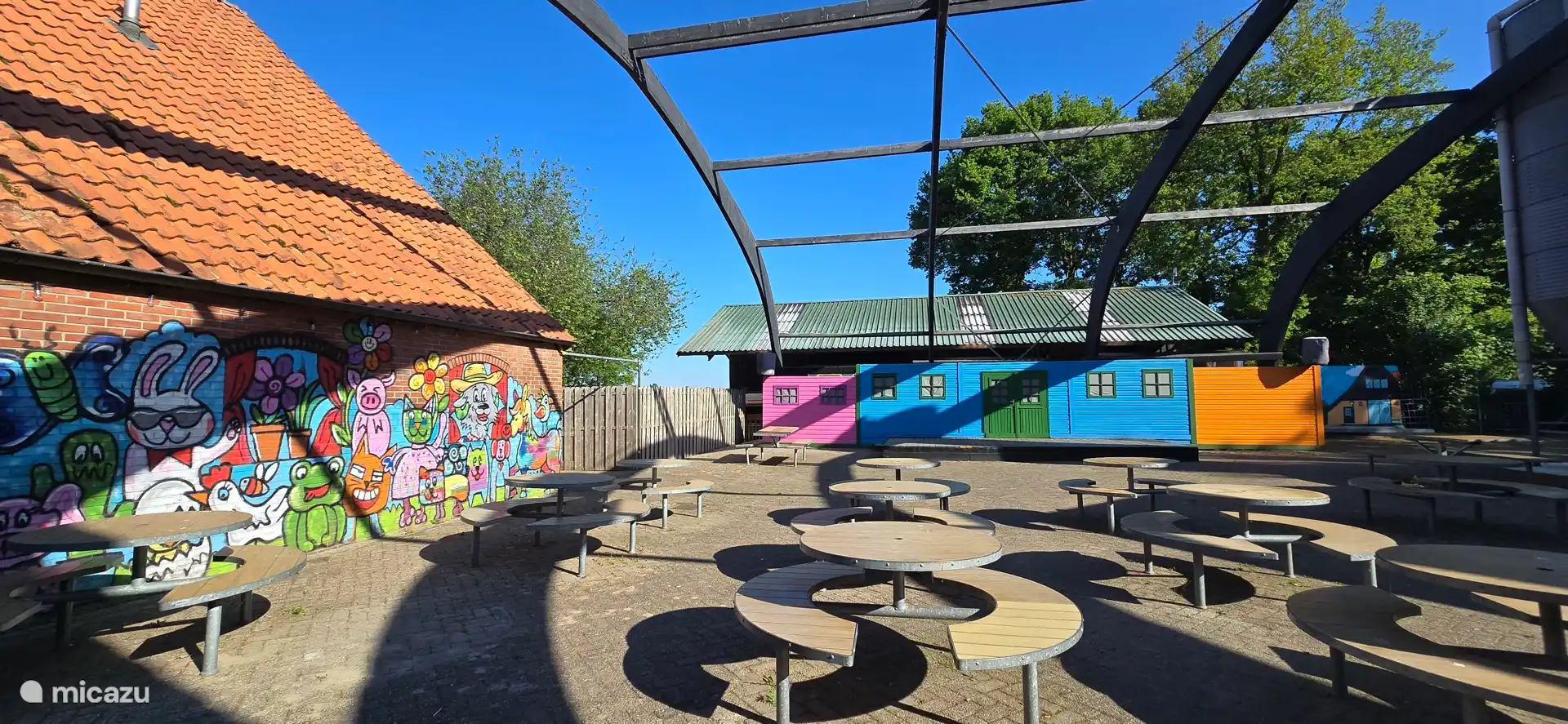 Entertainment square where a lot is organized