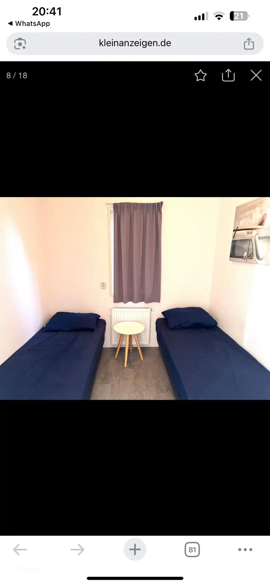 Das erste Schlafzimmer. Bequeme Einzelbetten 