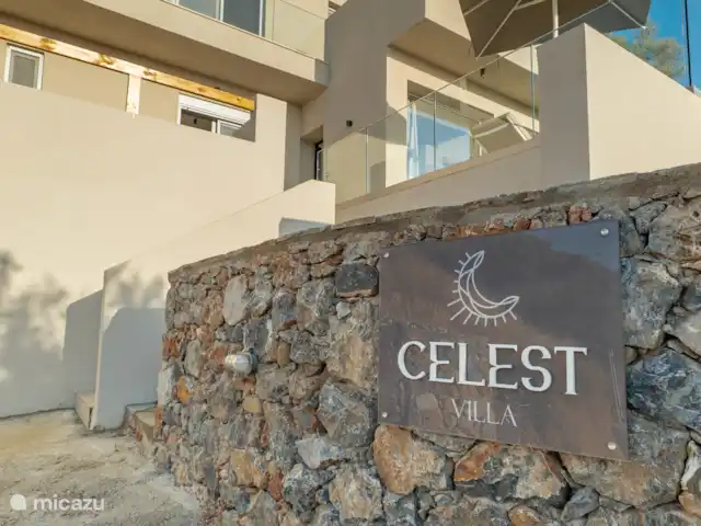 Villa Celest en Grecia, Creta,  Sellia - villa Placa de identificación Villa Celest