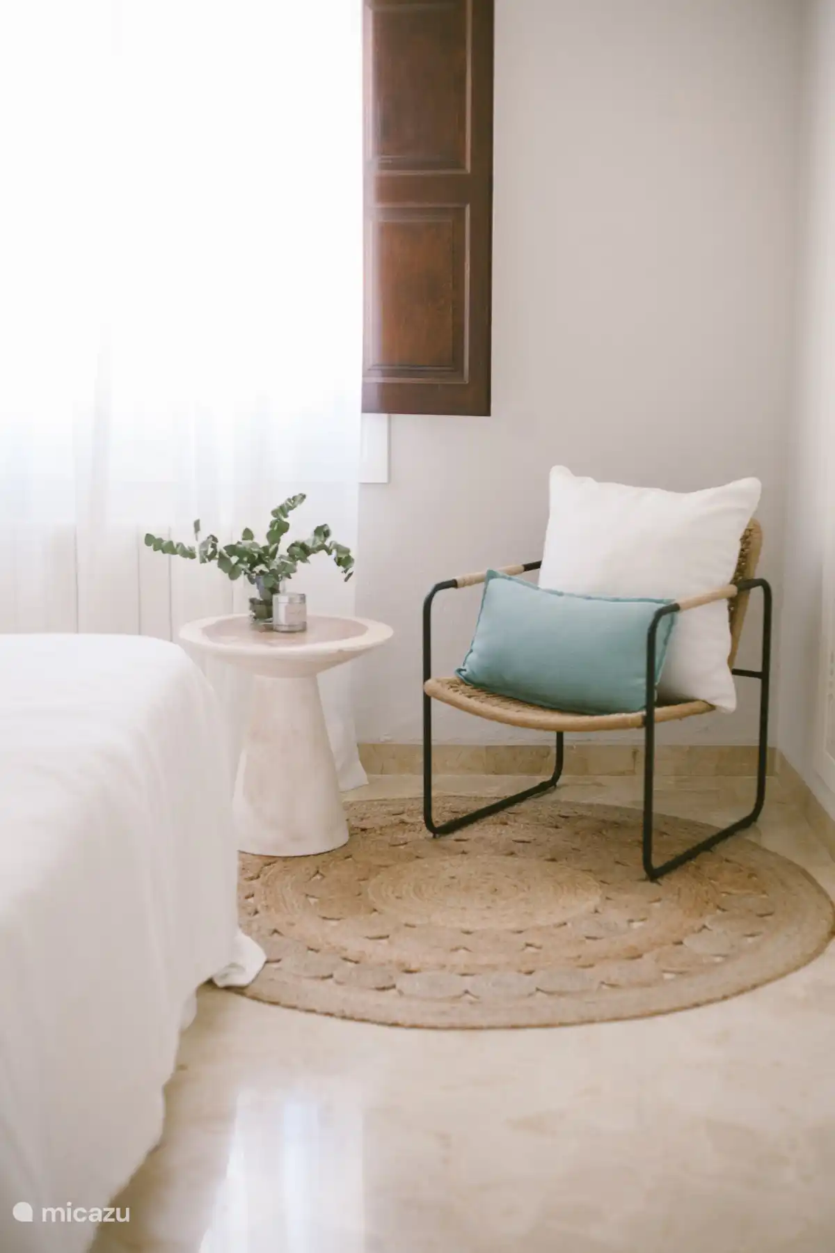 With lovely seats in the bedroom