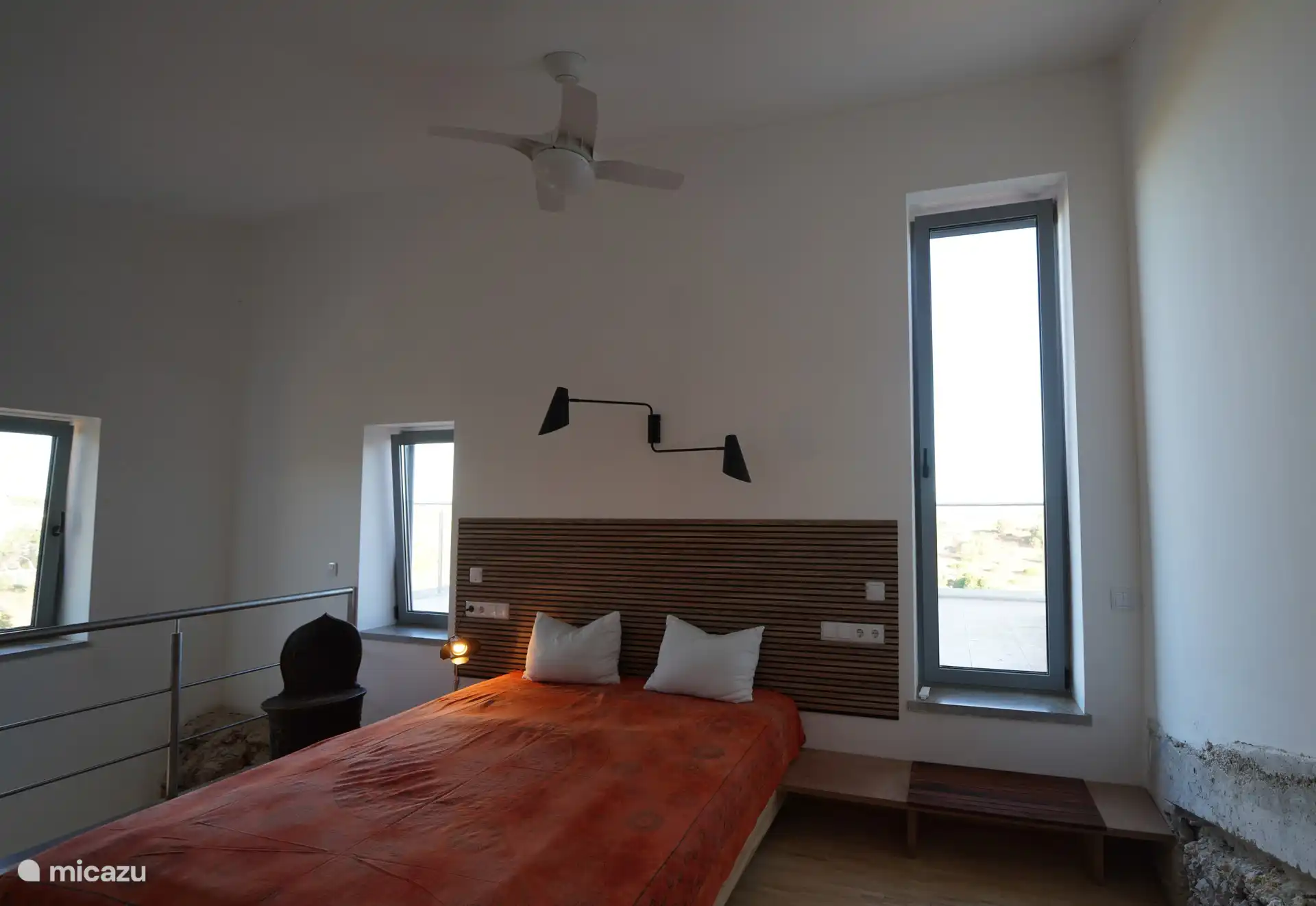 double bed with terrace door