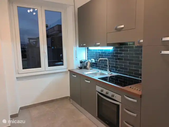 Casa Erminia  en Italia, Roma, Roma - apartamento Amplia cocina independiente con fregadero, lavavajillas, placa de inducción, horno y nevera