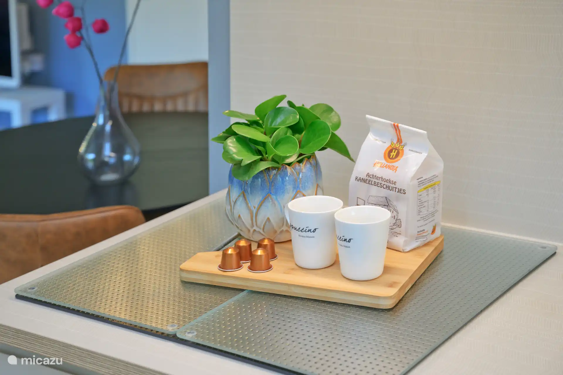 Er staat altijd iets lekkers klaar bij aankomst.