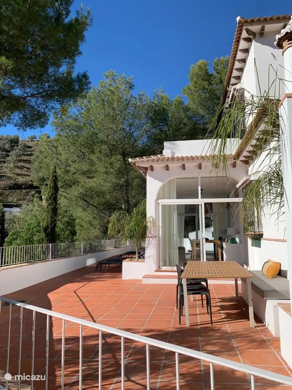 Terrace with dining table