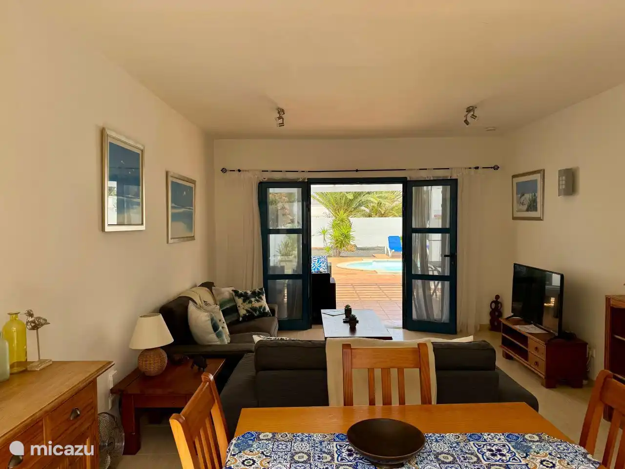 Comfortable living room with sitting and dining area