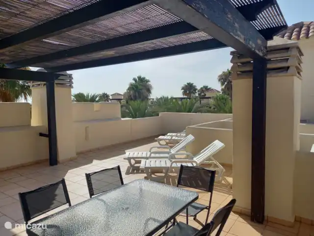 Casa Luna Dorada - paradise huren in Spanje, Costa Cálida, San Javier - penthouse Rooftop solarium met pergola