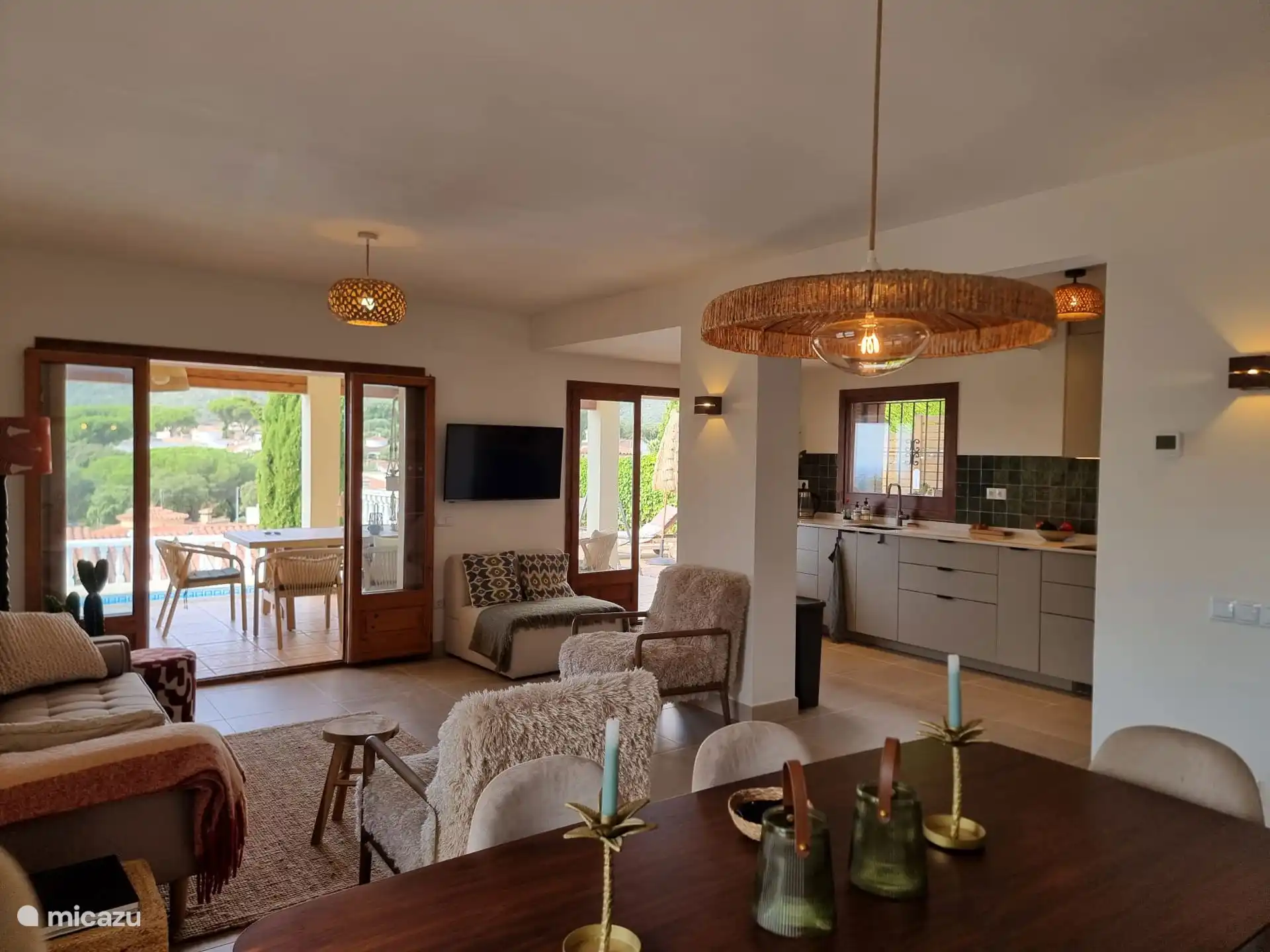 Living room open kitchen