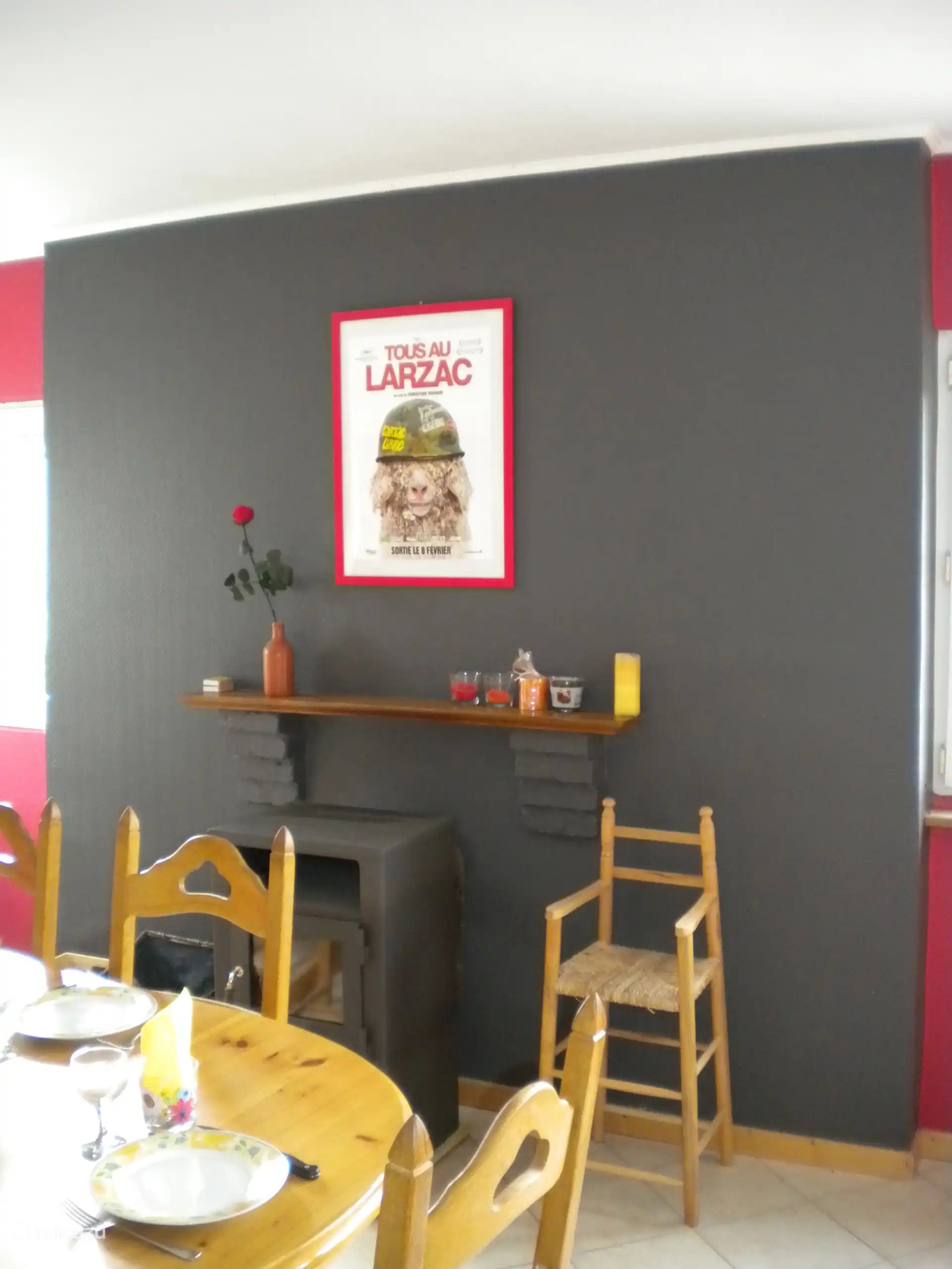 Estufa de pellets en la planta baja