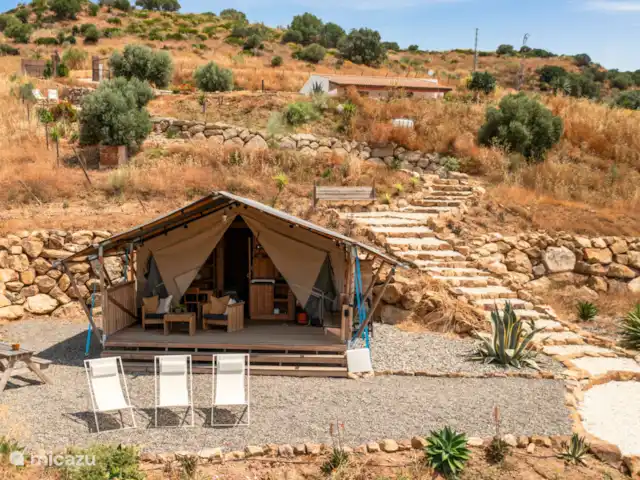 glamping / safaritent / yurt huren in Spanje, Andalusië, Álora – Cactus Hill - Safaritent 3 persons Safaritent