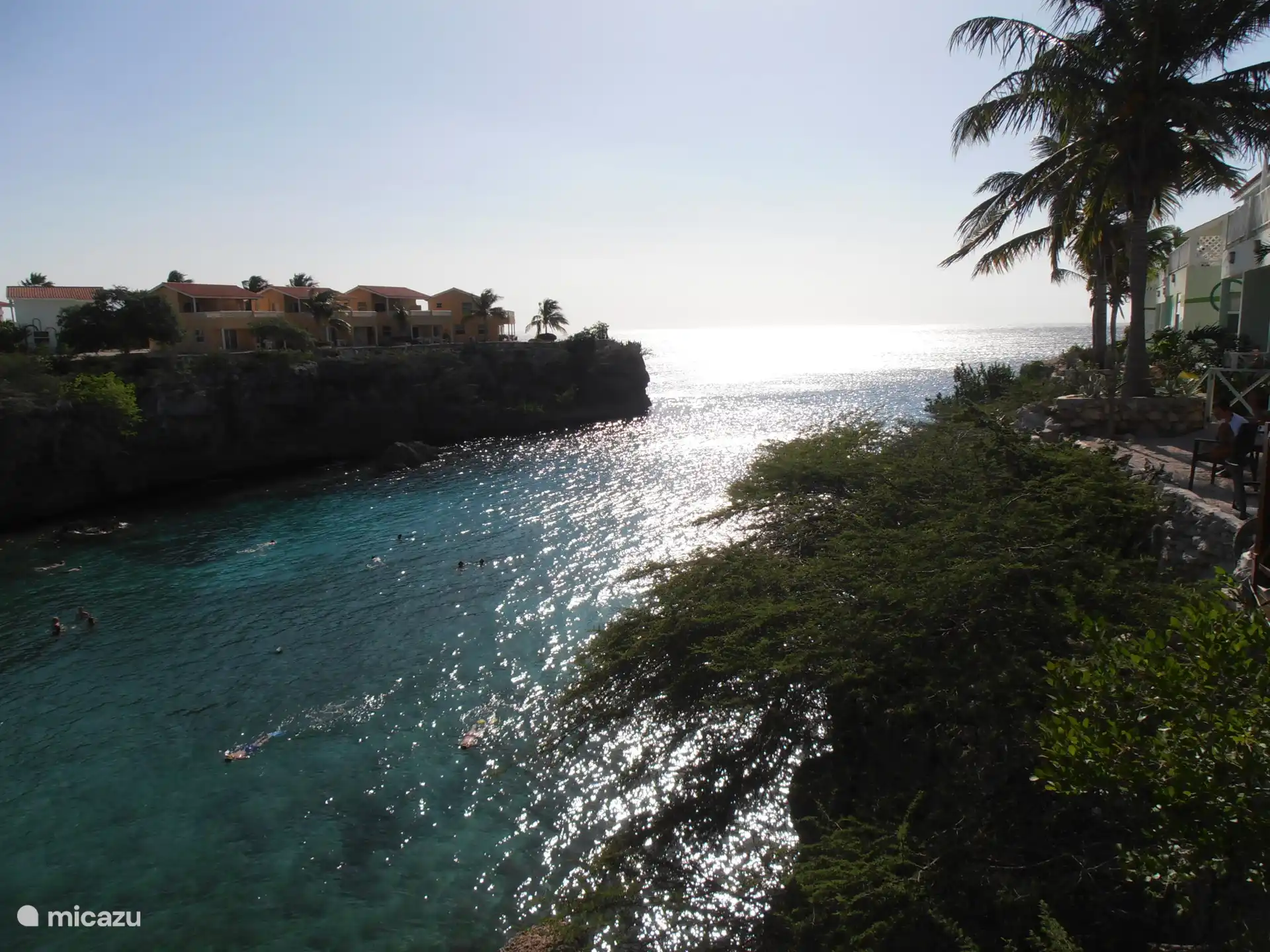 At the top of the beach bar of Playa Lagoon you can enjoy a magnificent view 