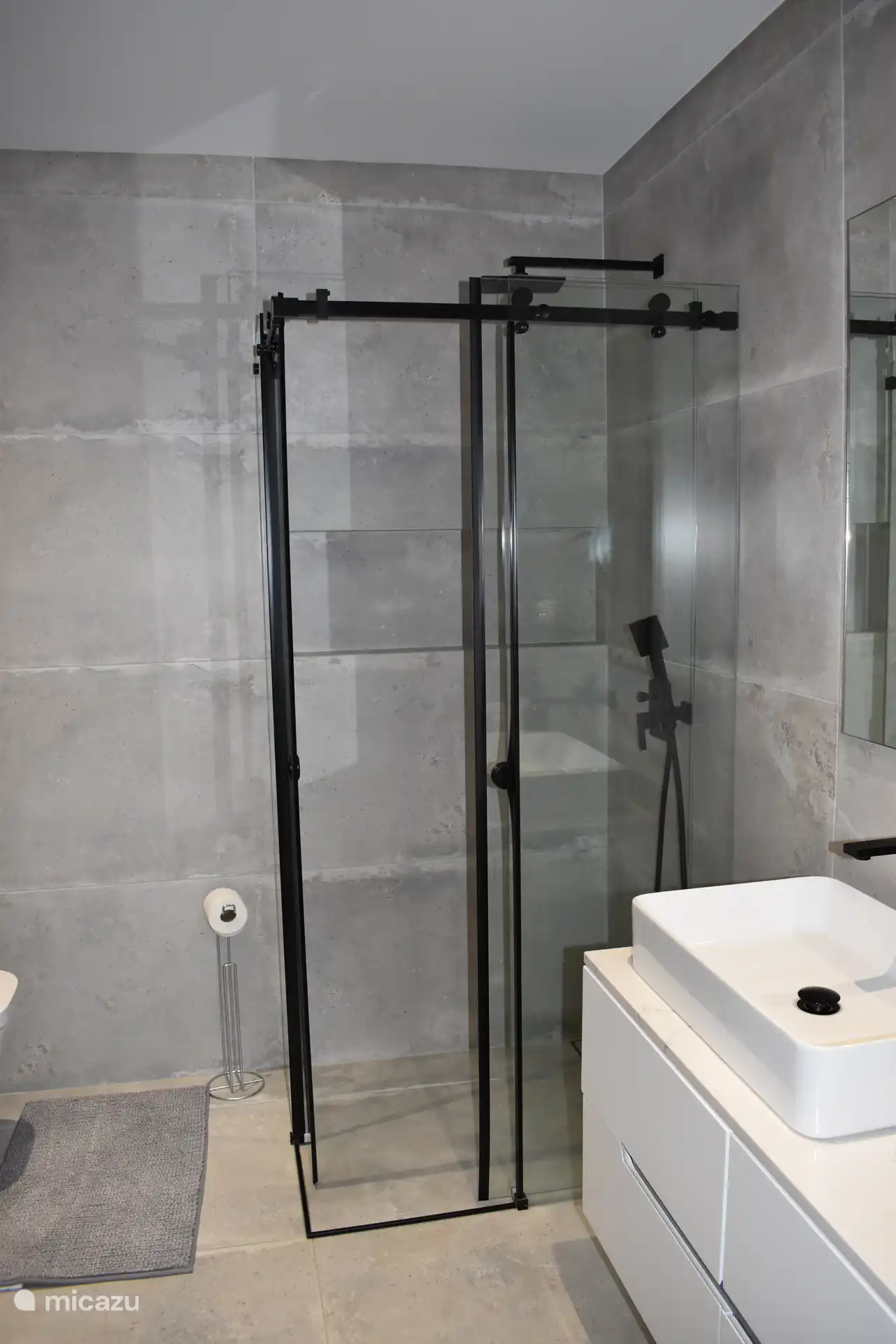 Salle de bain (douche, toilettes et toilettes) au rez-de-chaussée