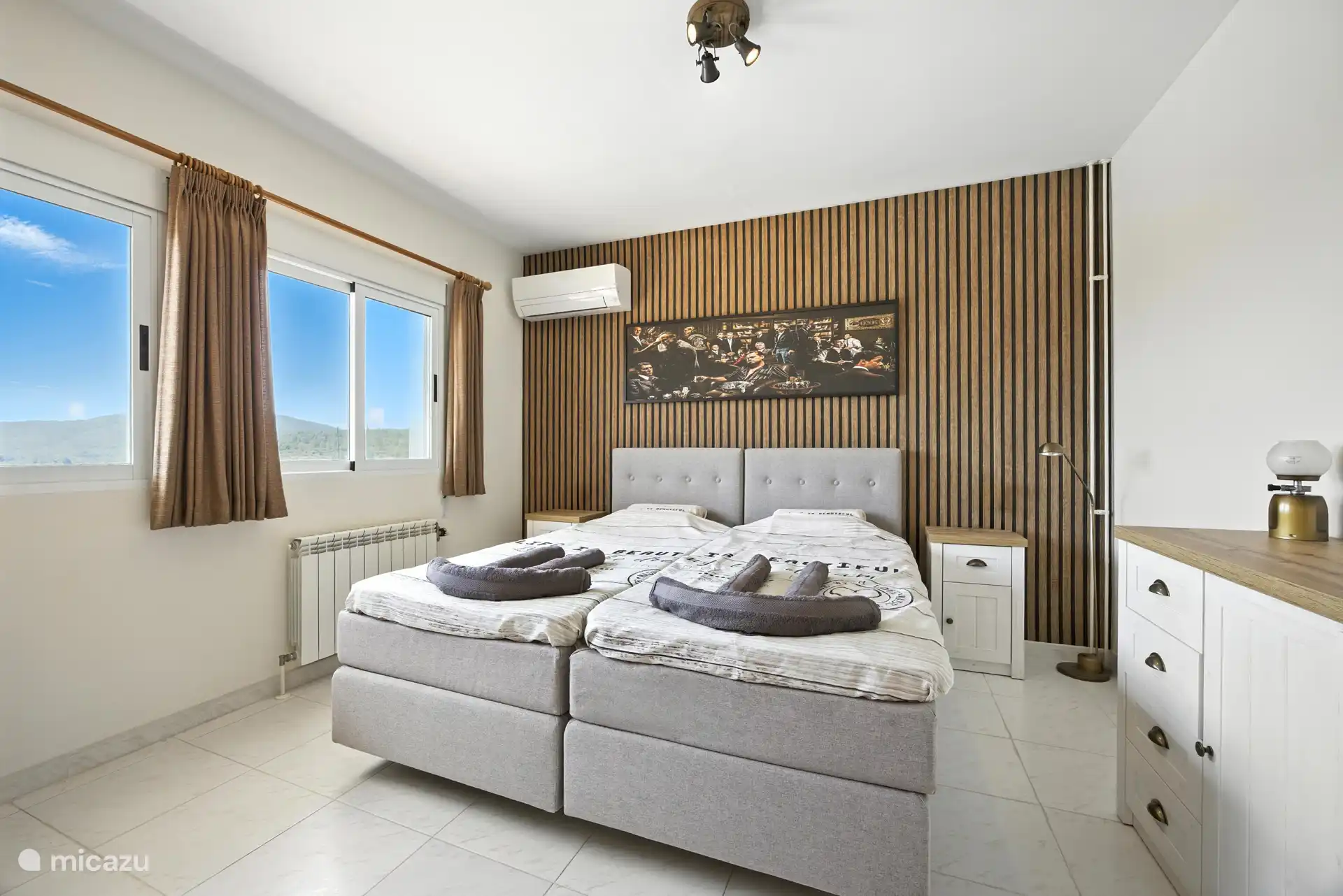 Schlafzimmer 2 mit 2x 90x200 cm. Boxspringbetten