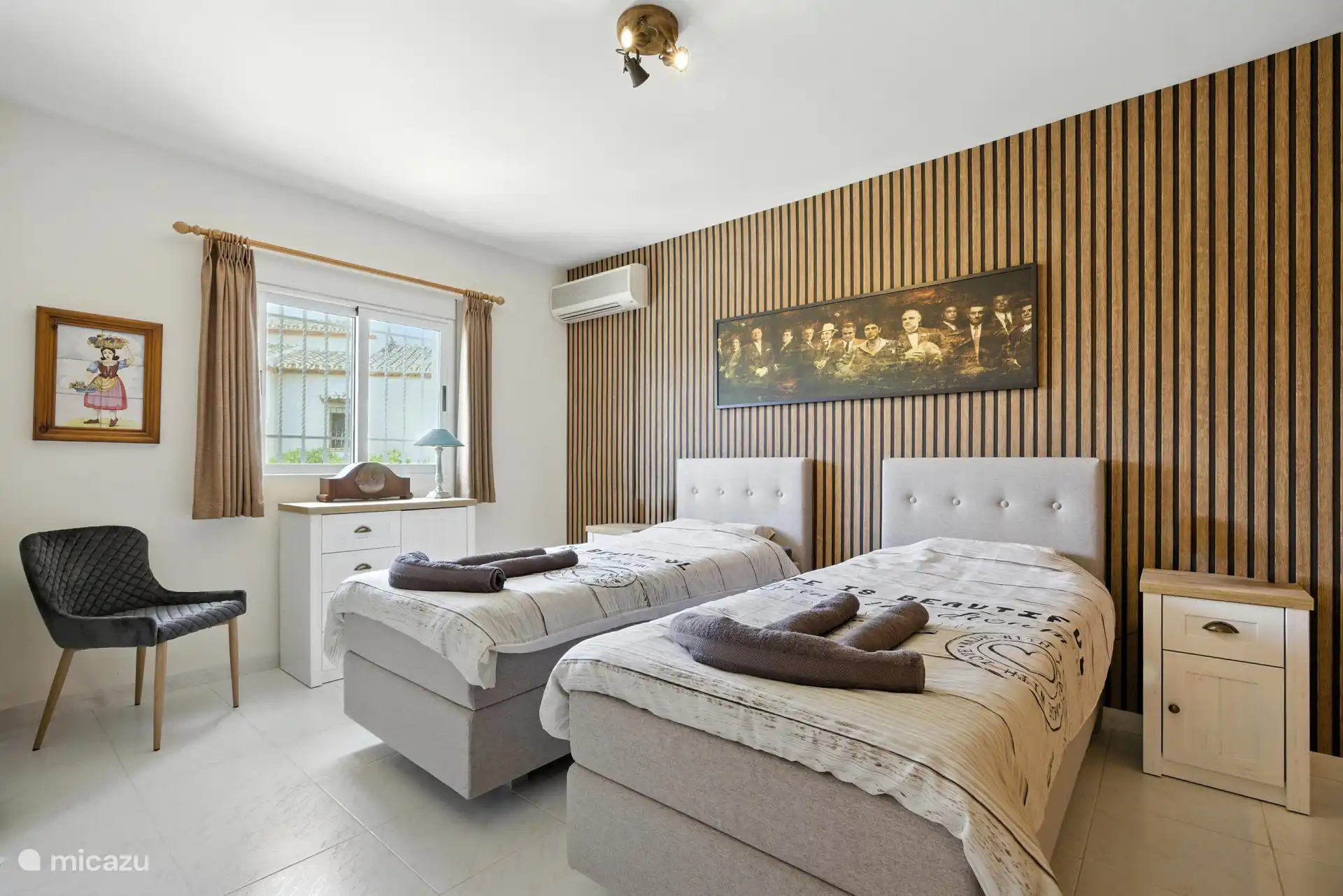 Schlafzimmer 3 mit 2x 90x200 Boxspringbetten 