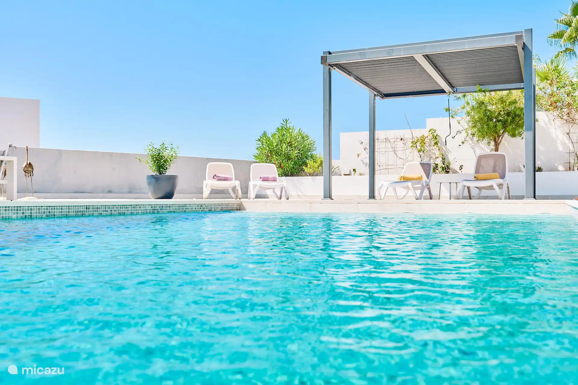 pool terrace with pergola