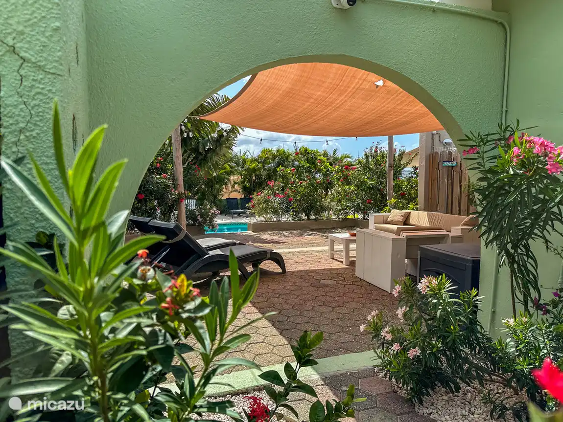 First terrace with lounge area and sunbeds