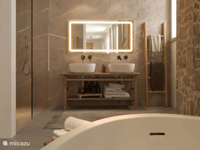 Apartamento de 2 peniques 'AMBRA' en Italia, Piamonte, Castellino Tanaro - apartamento Baño en estilo loft