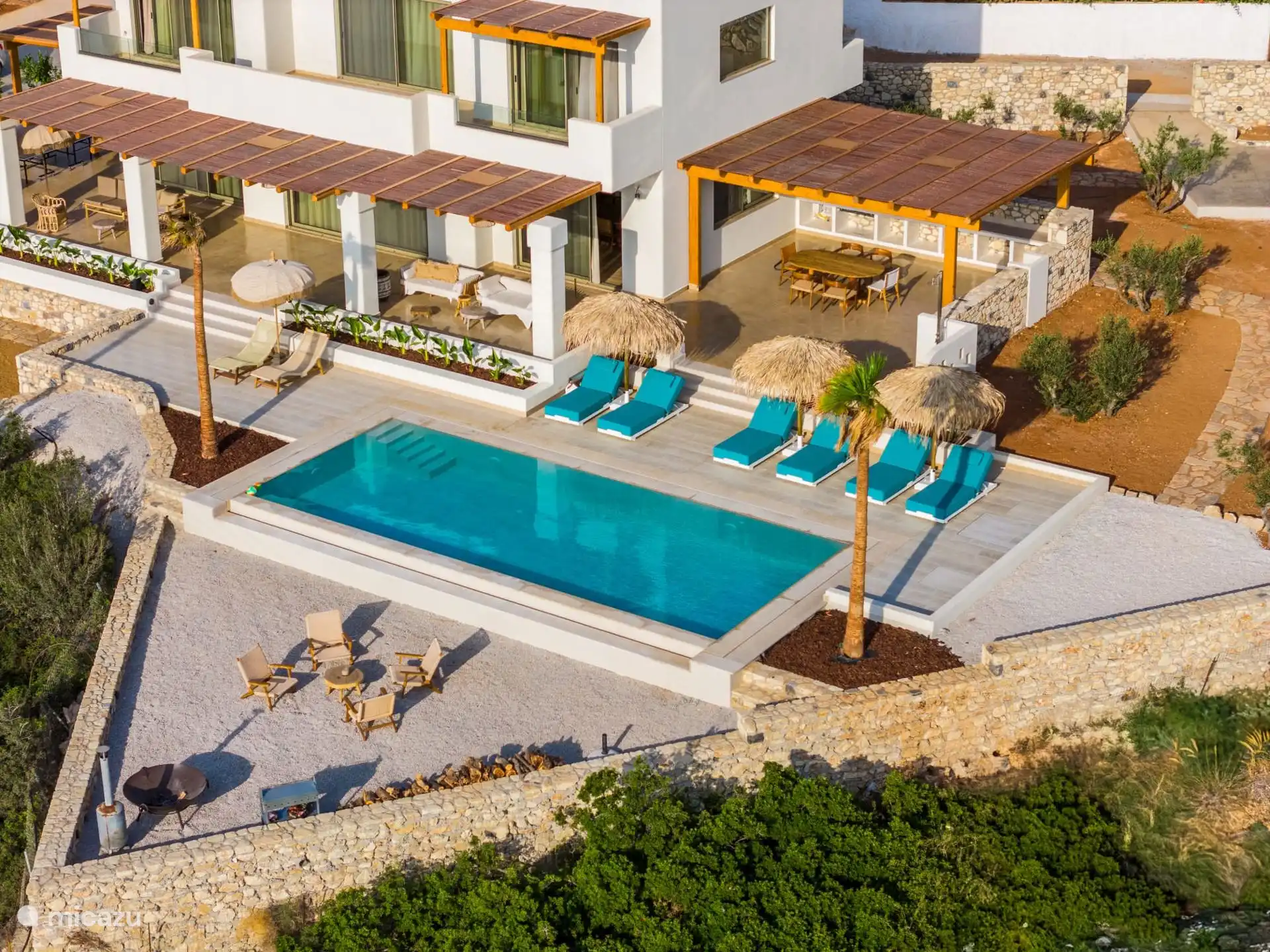 Villa mit Draufsicht 