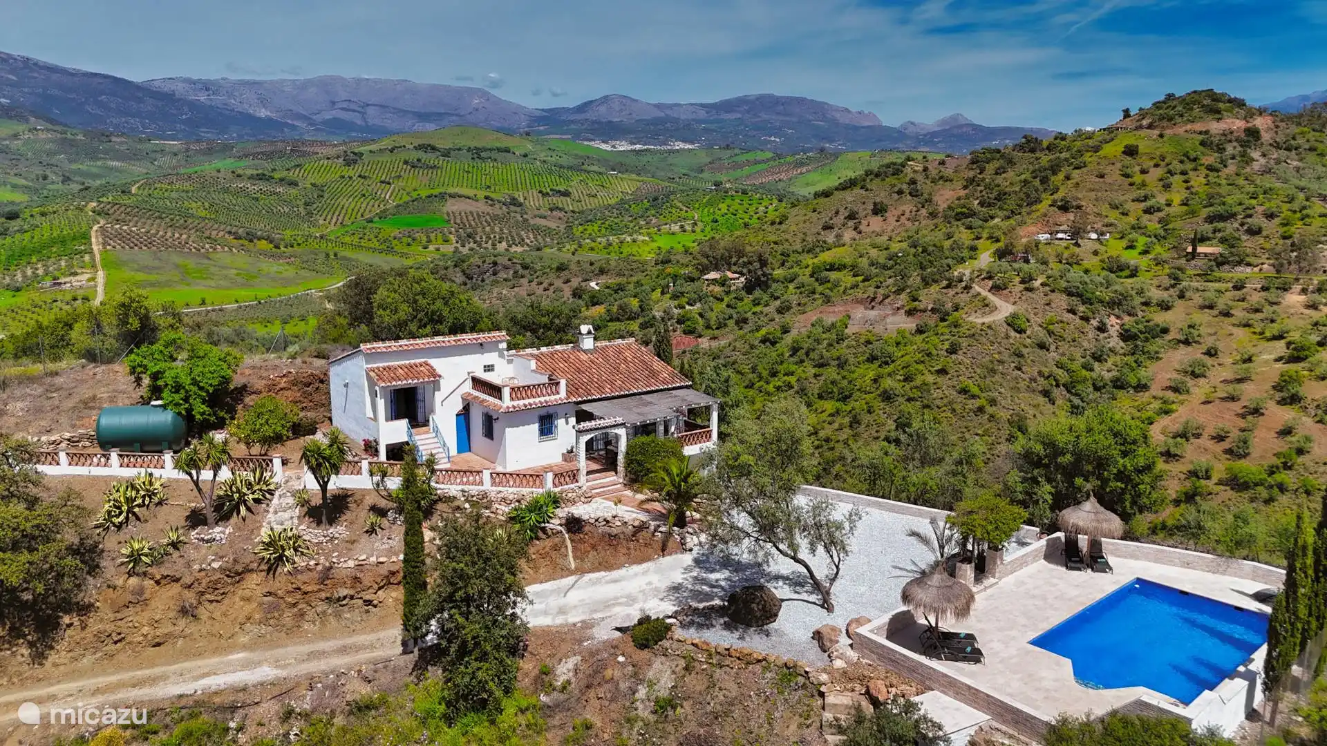 Vista aérea de la casa de vacaciones