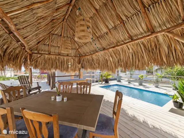 Sea la Vie | Curaçao, Banda Abou (ouest), Big Mountain - maison de vacances Profitez de longues soirées sous la palapa, avec vue sur votre propre piscine privée. L’endroit idéal pour une boisson fraîche et des dîners confortables sous les tropiques !