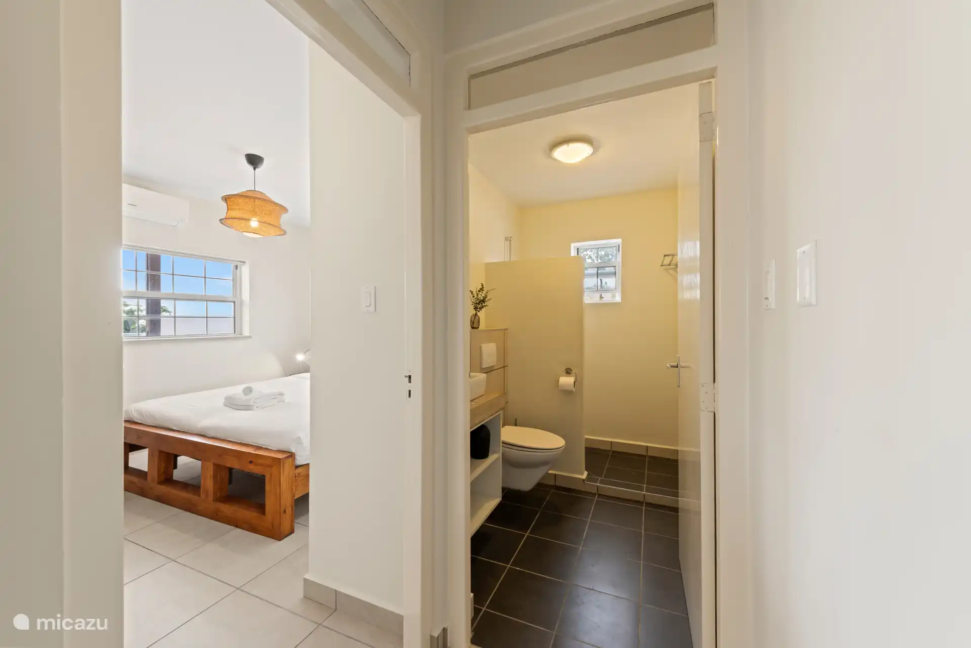 Bedroom with adjoining bathroom