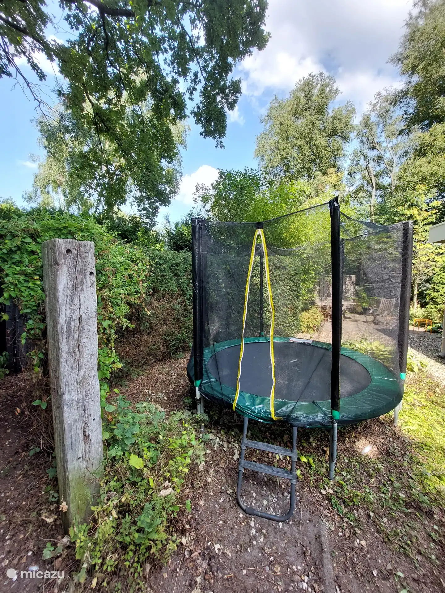 Trampolin in einem abgelegenen Garten