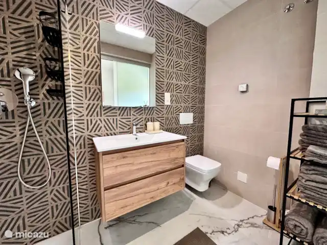Casa Rosa en España, Costa Blanca, Orihuela Costa - apartamento Moderno baño privado ubicado junto al dormitorio principal para mayor comodidad.