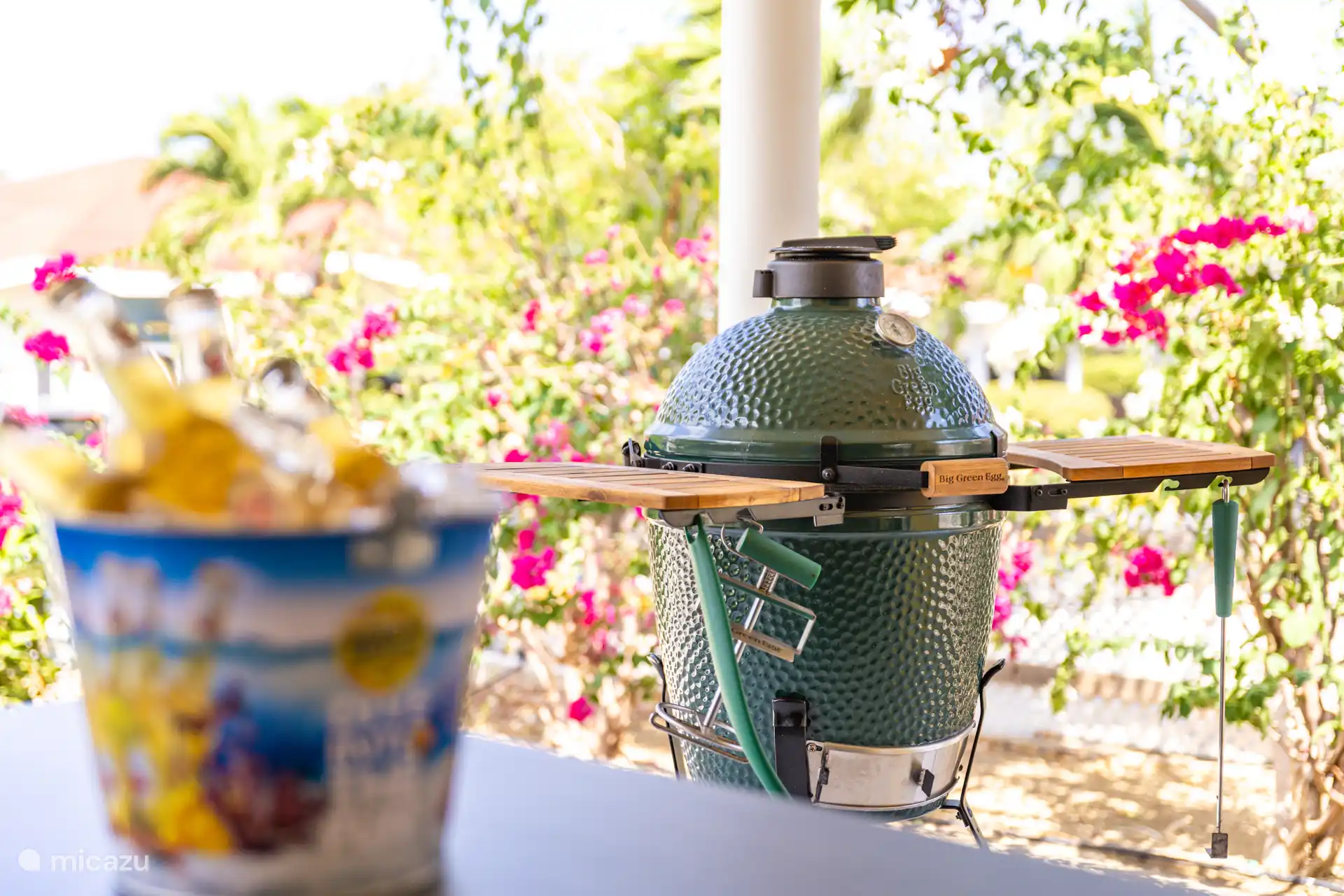 Big Green Egg op de voorporch