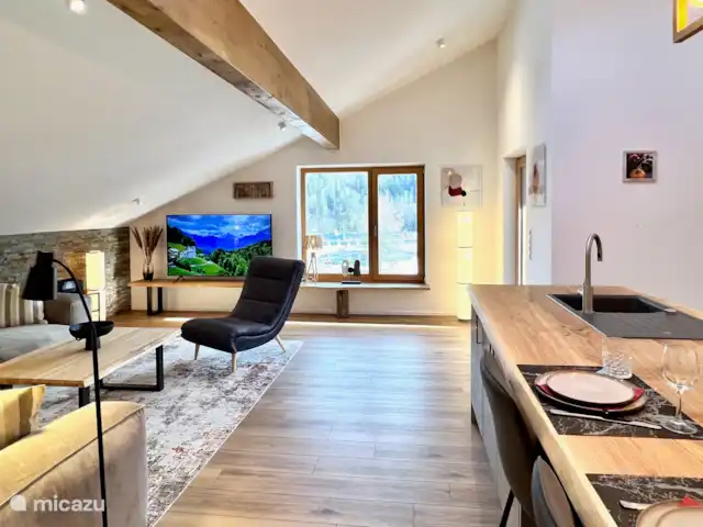 appartement huren in Duitsland, Beieren, Schönau am Königssee – alpen living - woning met sauna Woonkamer