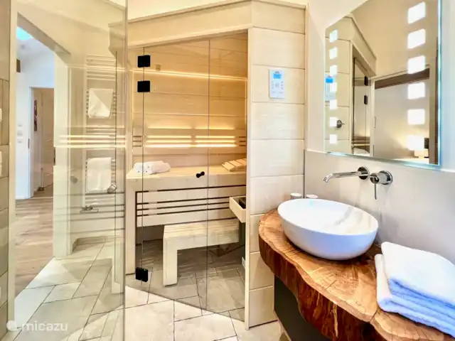 appartement huren in Duitsland, Beieren, Schönau am Königssee – alpen living - woning met sauna Badkamer met sauna