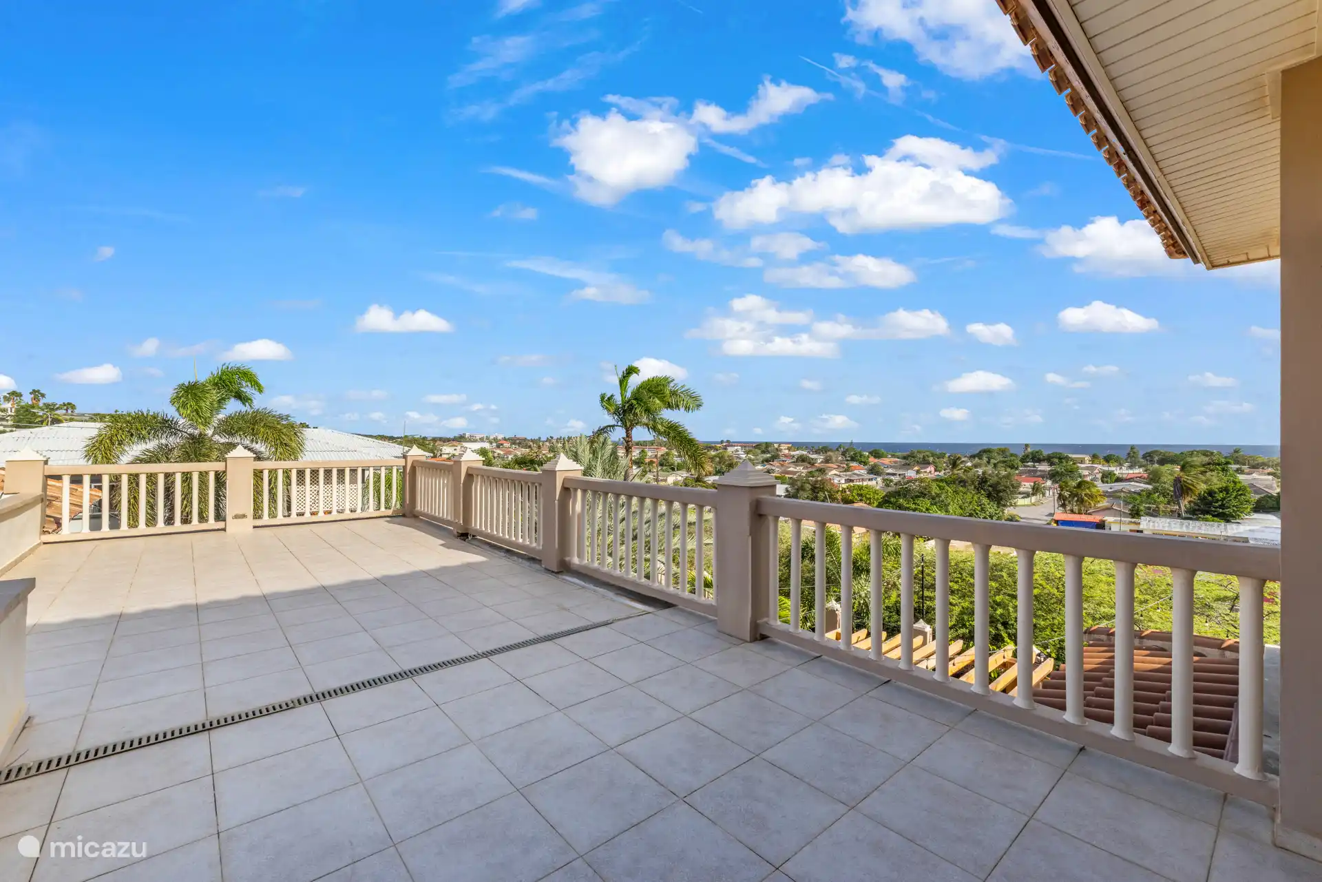 The roof terrace gets a fresh upgrade – palms, canopy and relaxation area almost complete!