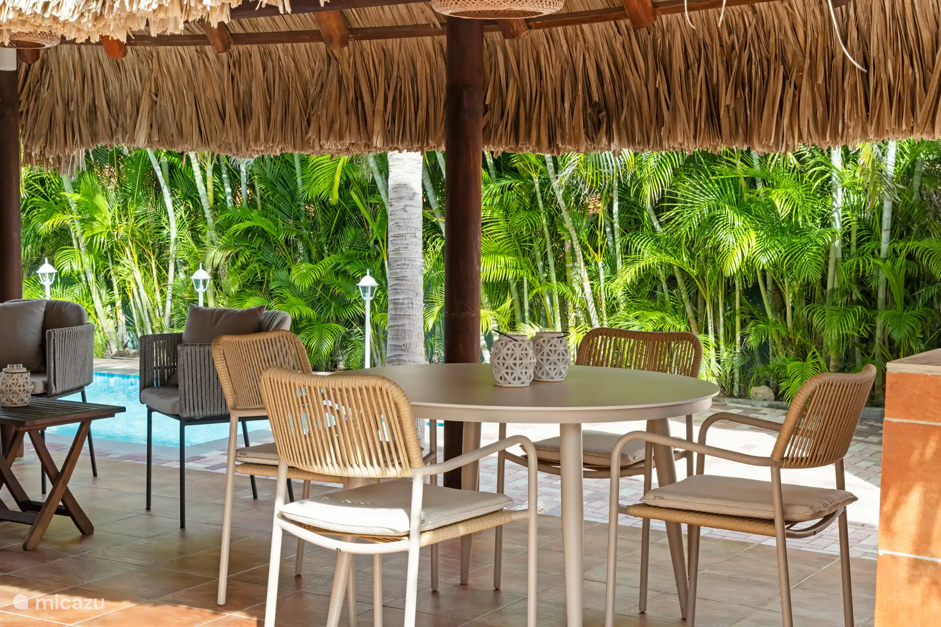 Blätterdach im tropischen Garten