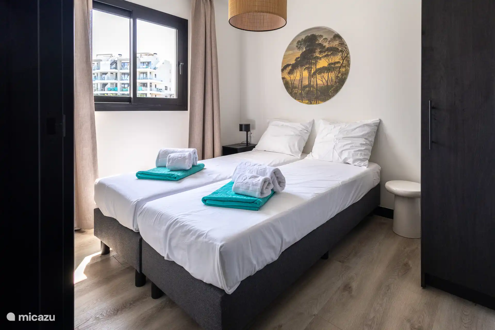 Schlafzimmer 3 mit 2 Einzelbetten. 