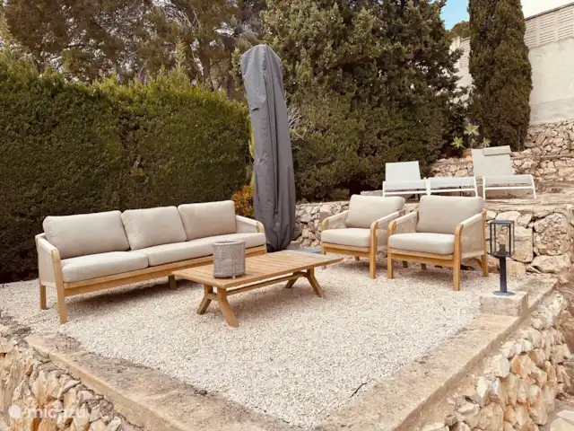Casa Les Cigales huren in Spanje, Costa Blanca, Benissa - vakantiehuis Lounge set met parasol