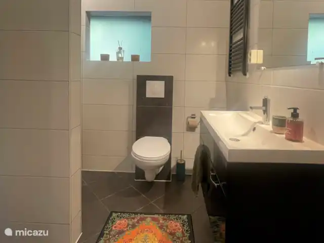 Le Boskeet | Pays-Bas, Limbourg, Meijel - maison de vacances Salle de bain avec douche et toilettes. Un bon shampooing, revitalisant et gel douche est prêt pour vous.
