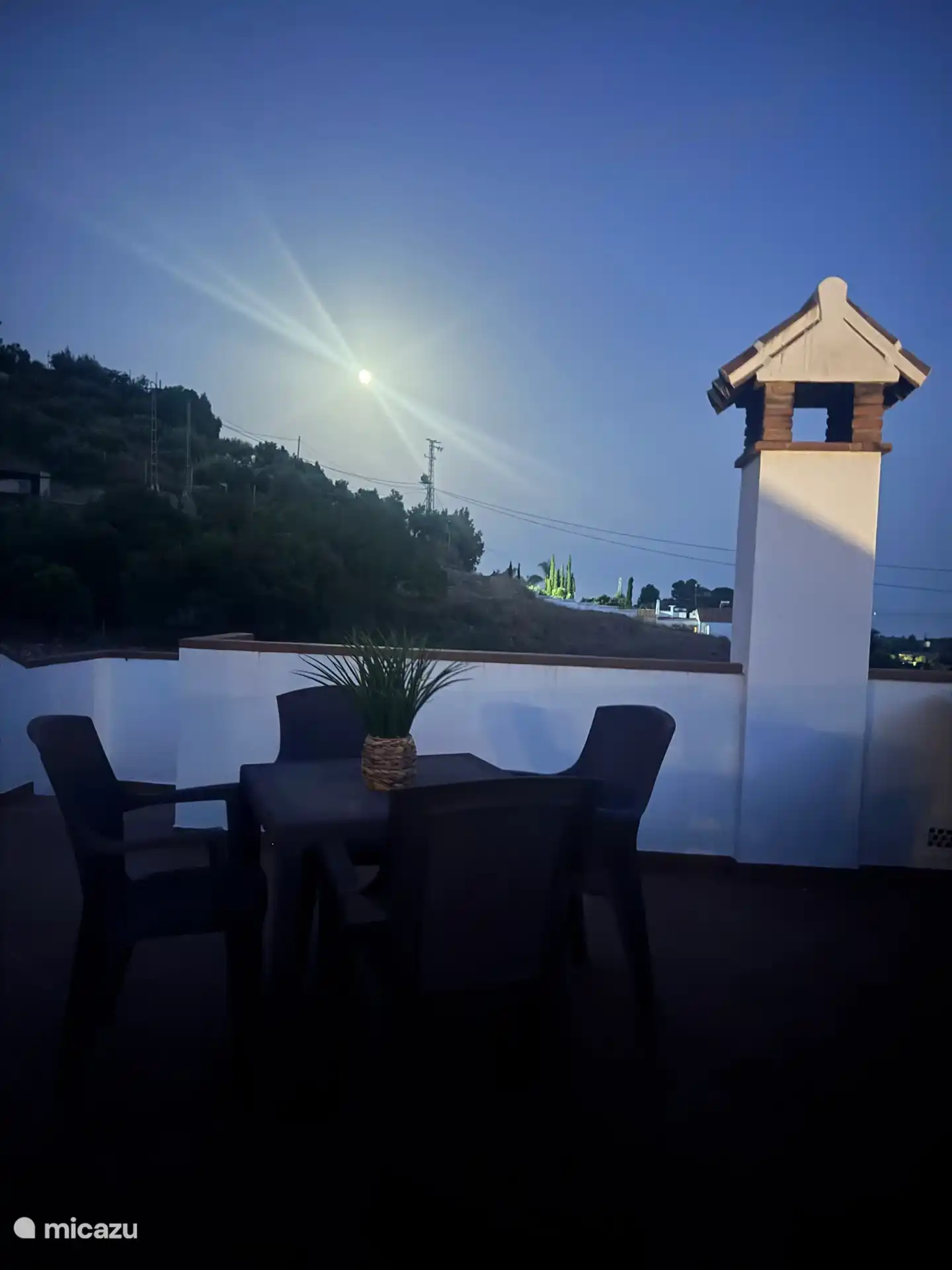 Terraza en la azotea por la tarde