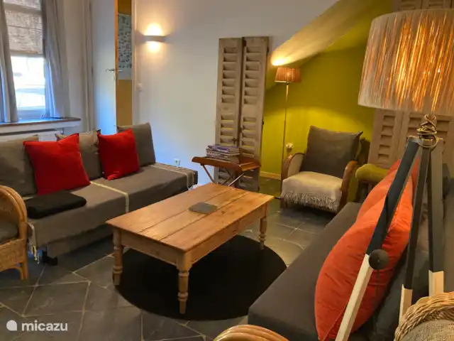 l'aire des oiseaux | Belgique, Ardennes, Bouillon - gîte / cottage un des salons , avec le feu ouvert