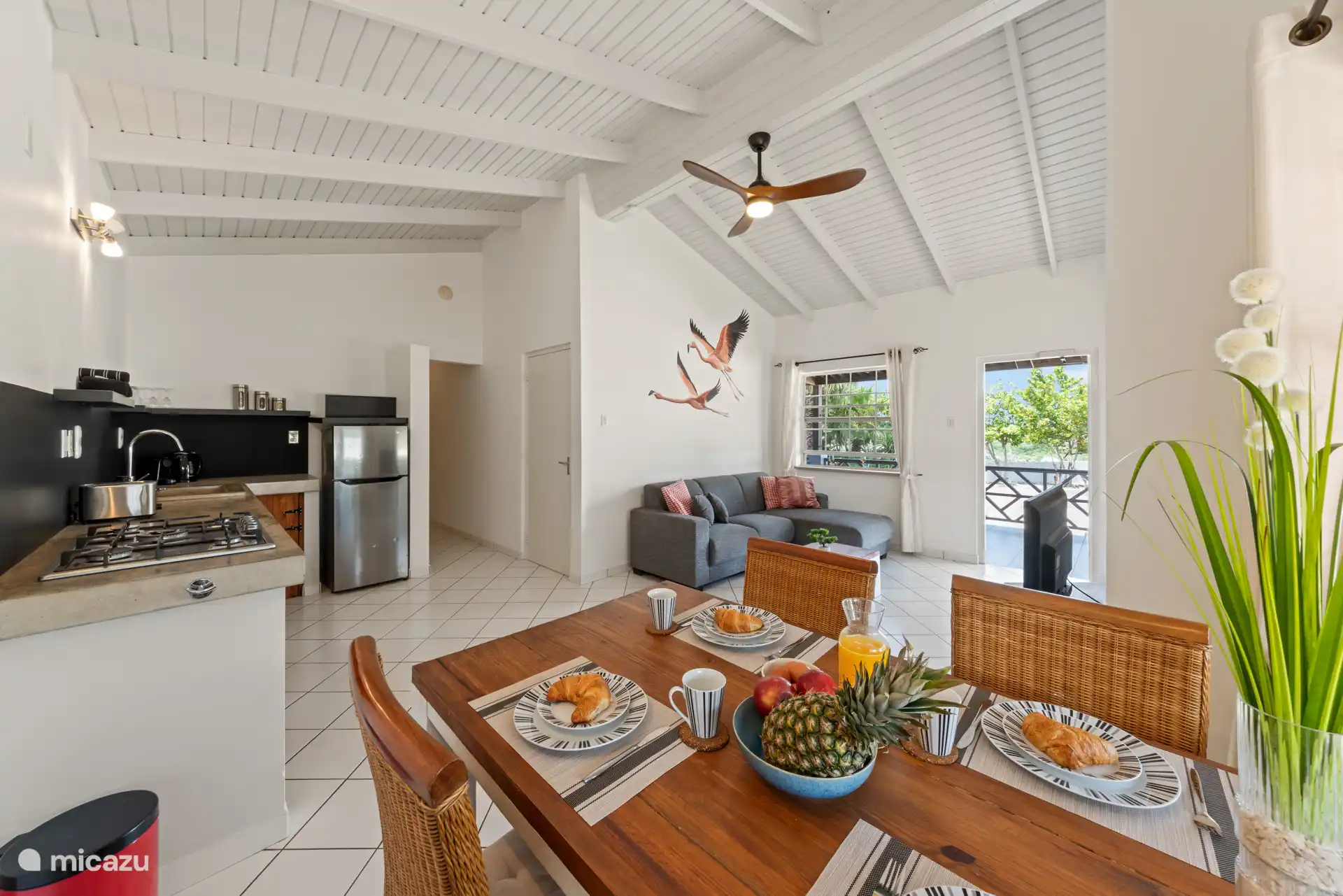 Open kitchen and living room concept