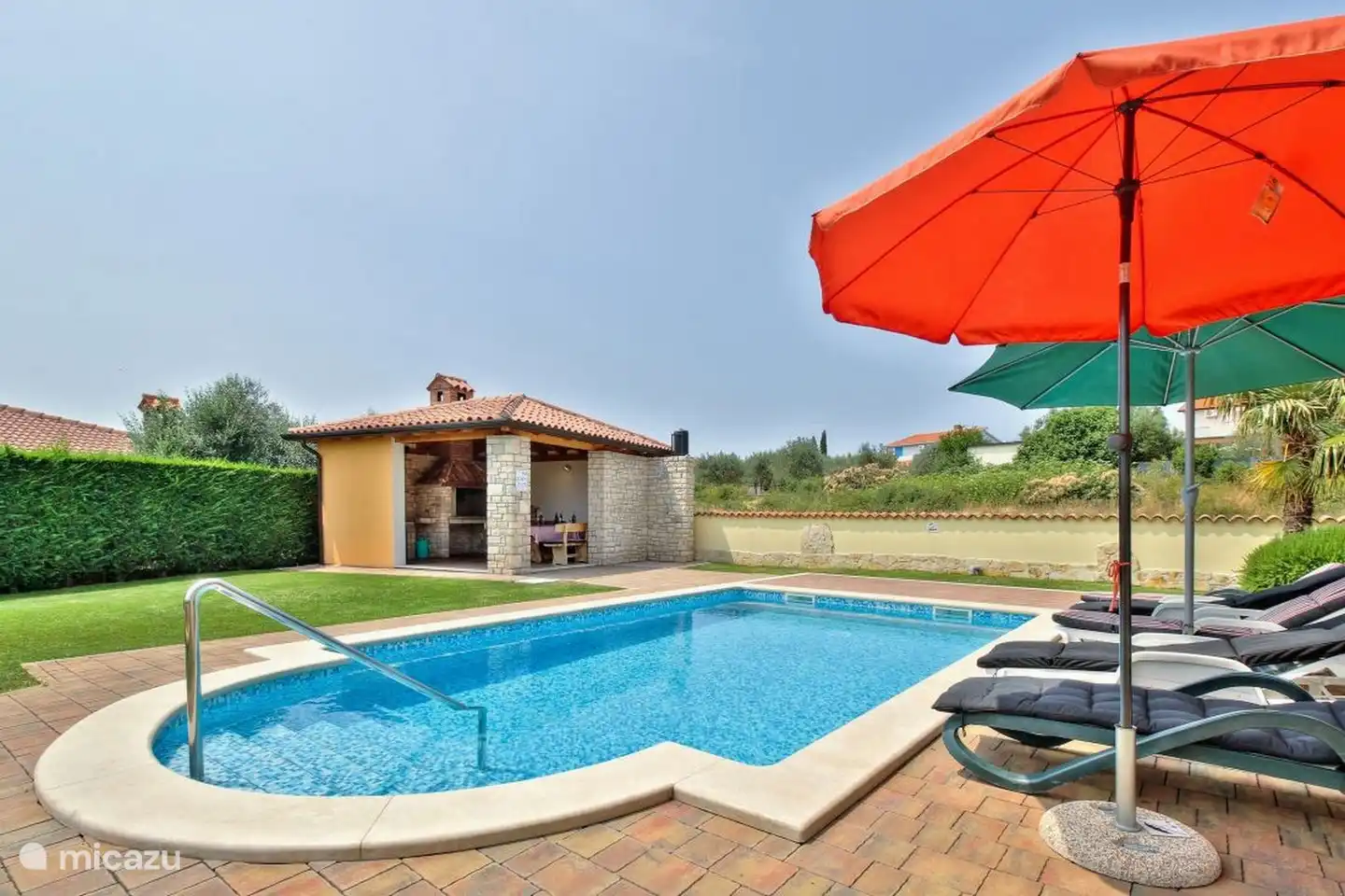 garden and swimming pool