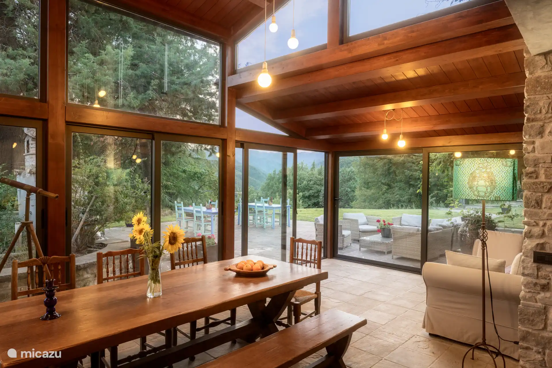 The beautiful veranda with a view of the Apennines.