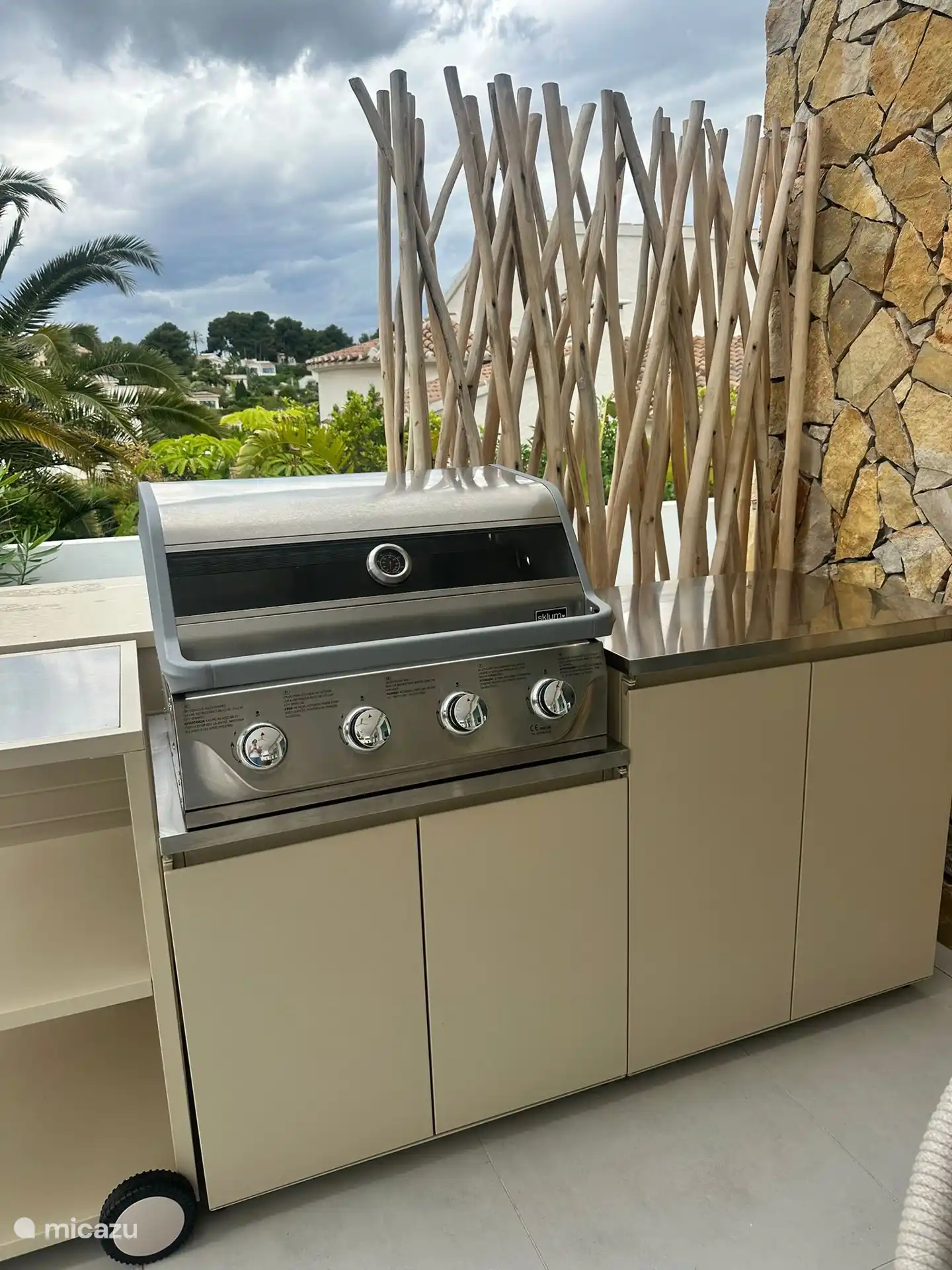 Meanwhile, the BBQ is also there.  Close to the table outside so nice and practical and with a beautiful view while baking.