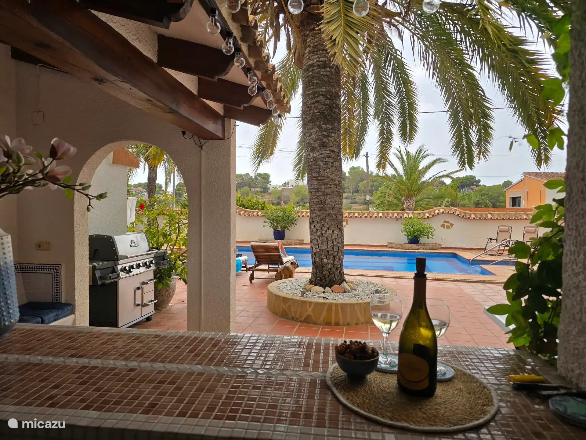 uitzicht vanuit de buitenkeuken