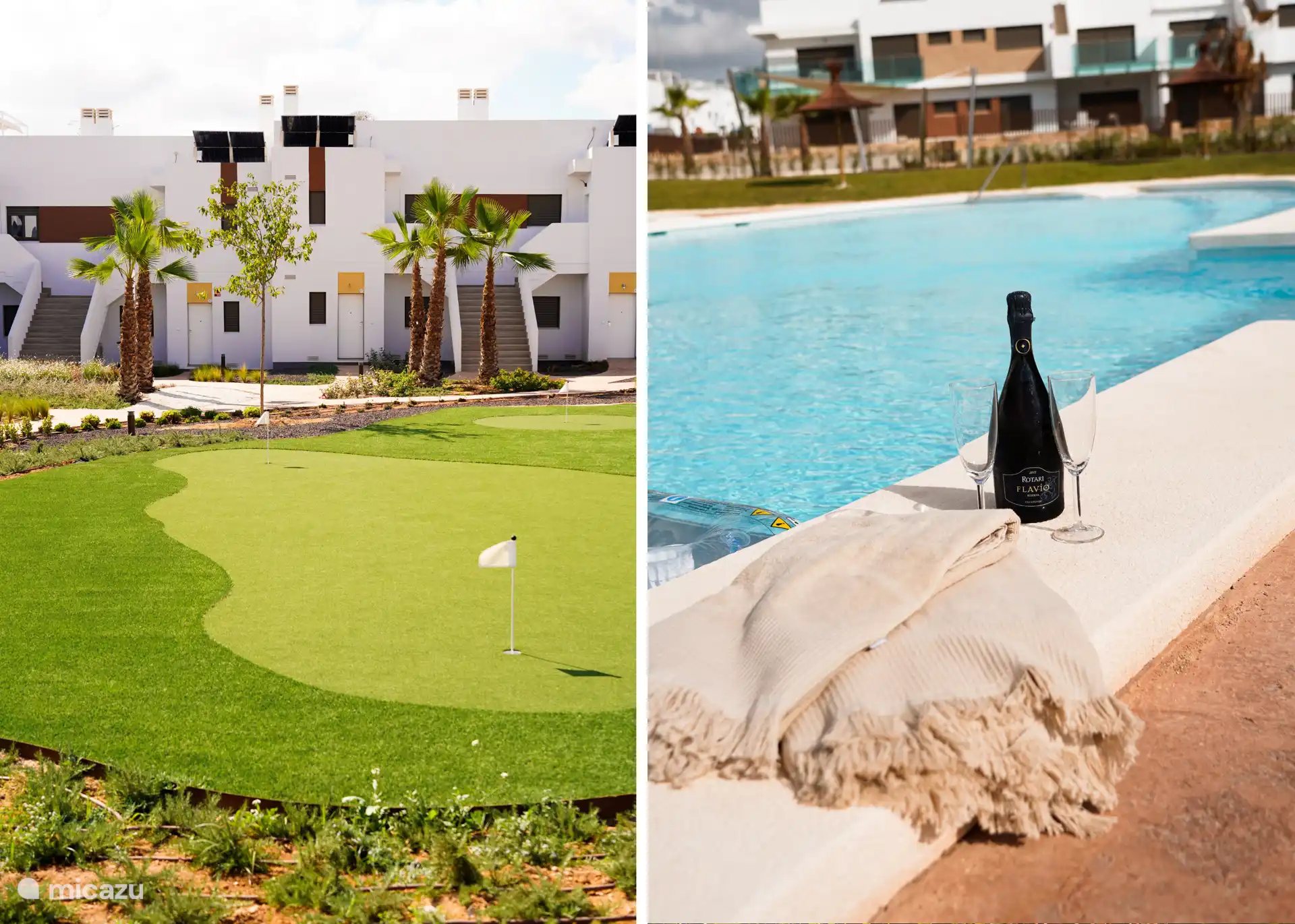 Voor de deur vind je een oefengreen, jeu-de-boulesbaan en een zwembad.