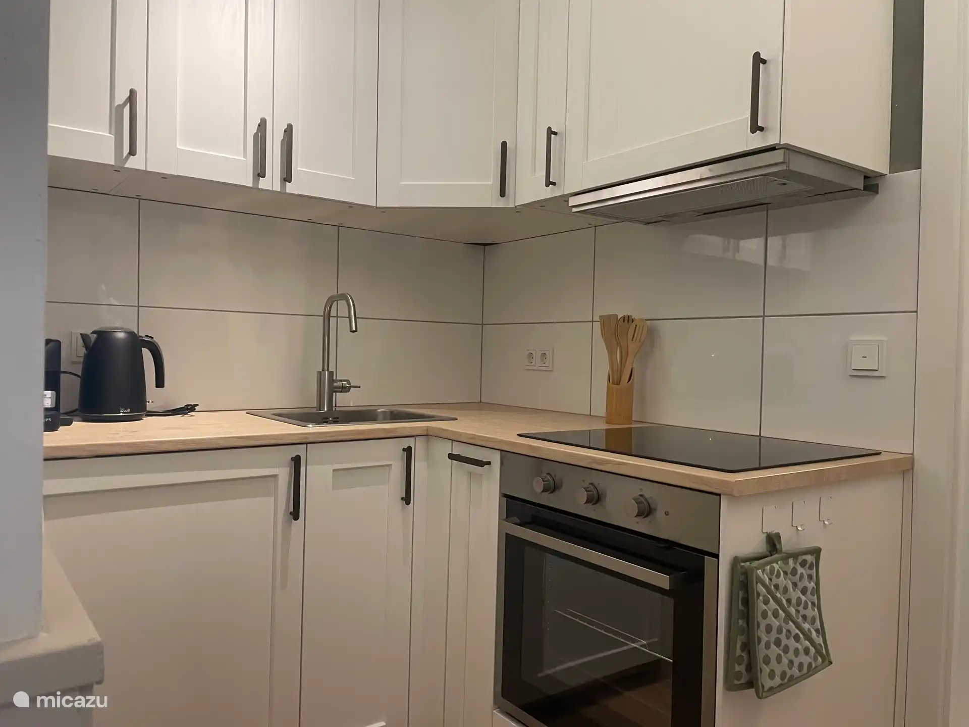 Kitchen with induction hob and luxury oven