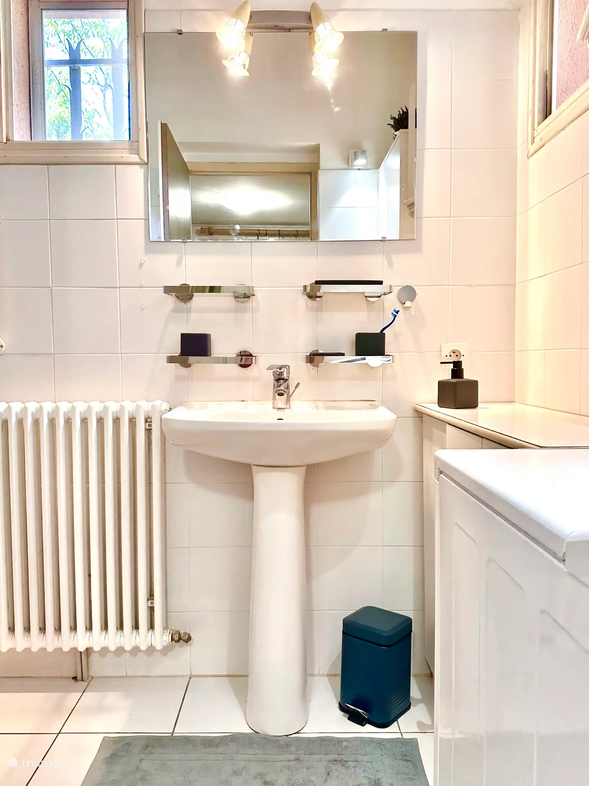 WC und Dusche mit Waschmaschine im EG